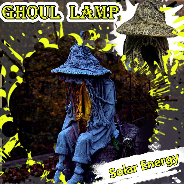 DIY Crafts Witch Ghoul Lights Resin Ornaments Solar Energy Lamp Led Light